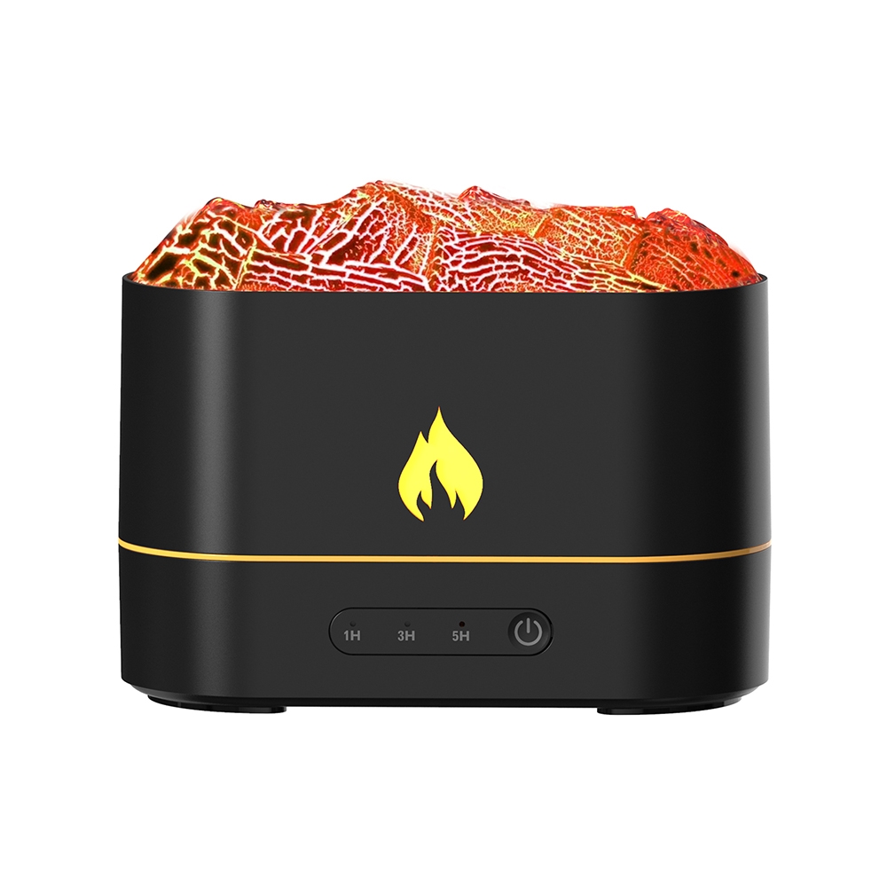 HX853B USB Plug-In Colorful Flame Lighting Effect Aromatherapy Humidifier(Black) - Shopkiz.com