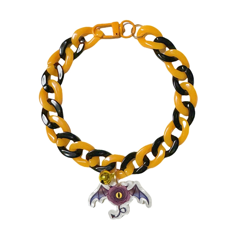 Pet Halloween Necklace Cartoon Tag Necklace Cats Dogs Holiday Adjustable Decoration Chain, Style: Bat(XL-50cm) - Shopkiz.com