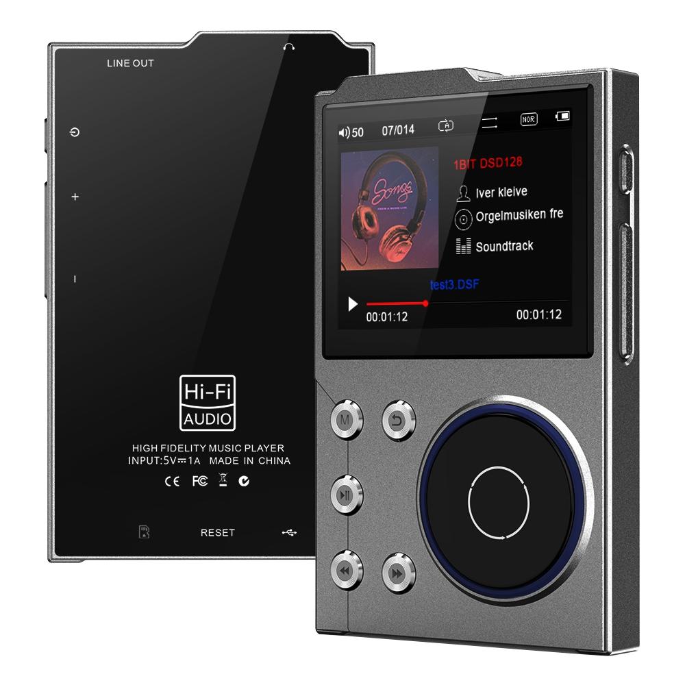 2.4 Inch HIFI Bluetooth Music Player DSD256 Mastering Sound Quality Walkman, Memory: 16GB+16GB(Gray) - Shopkiz.com