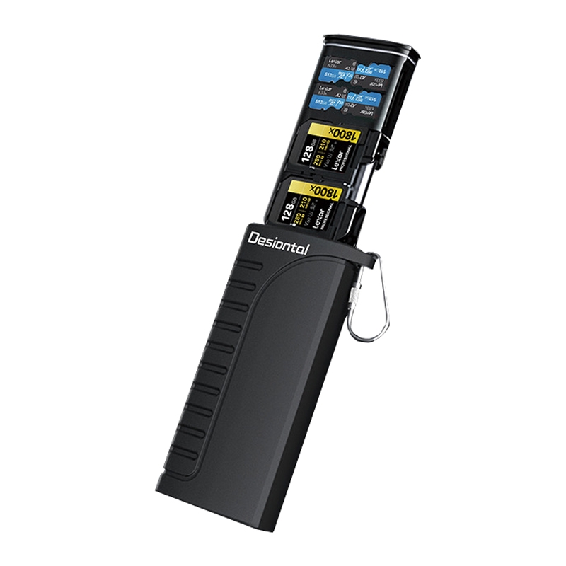 Desiontal DK10 Portable High-Speed Computer Phone Read / Write 2 In 1 Card Reader Large Capacity Flash Card Case(Black) - Shopkiz.com