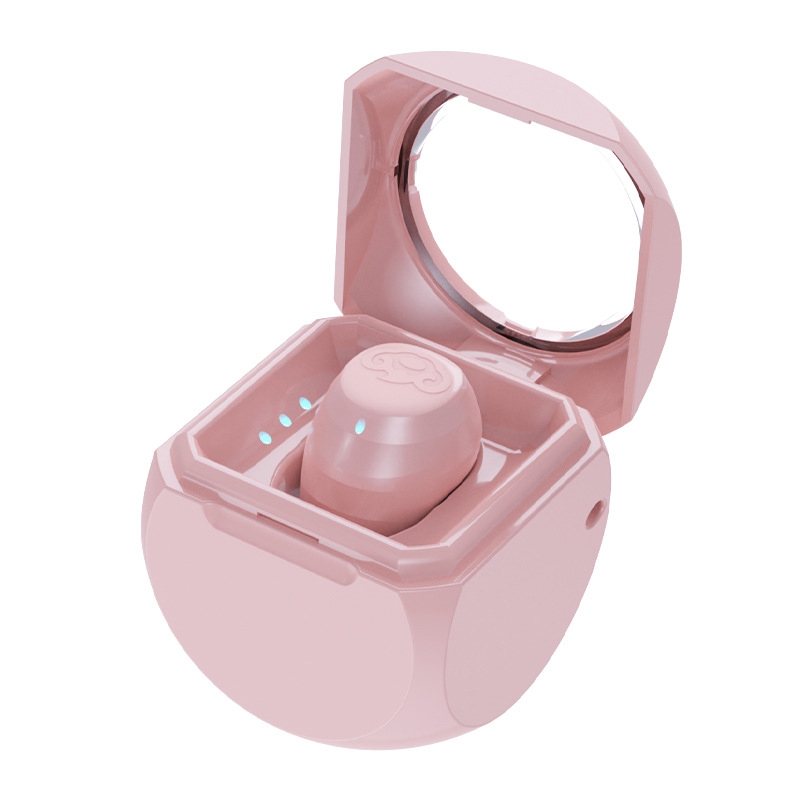 Q1 Mini Single Ear With Charging Compartment Wireless Invisible Stereo Bluetooth Earphone(Pink) - Shopkiz.com