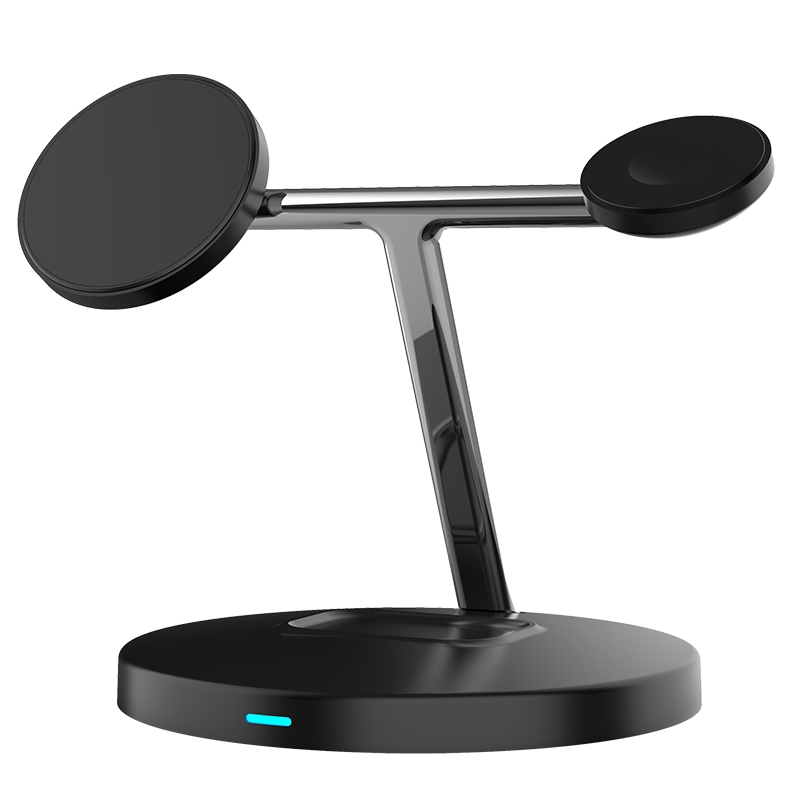 D10 3-In-1 15W Magnetic Mobile Phone Earphone Watch Wireless Fast Charger(Black) - Shopkiz.com