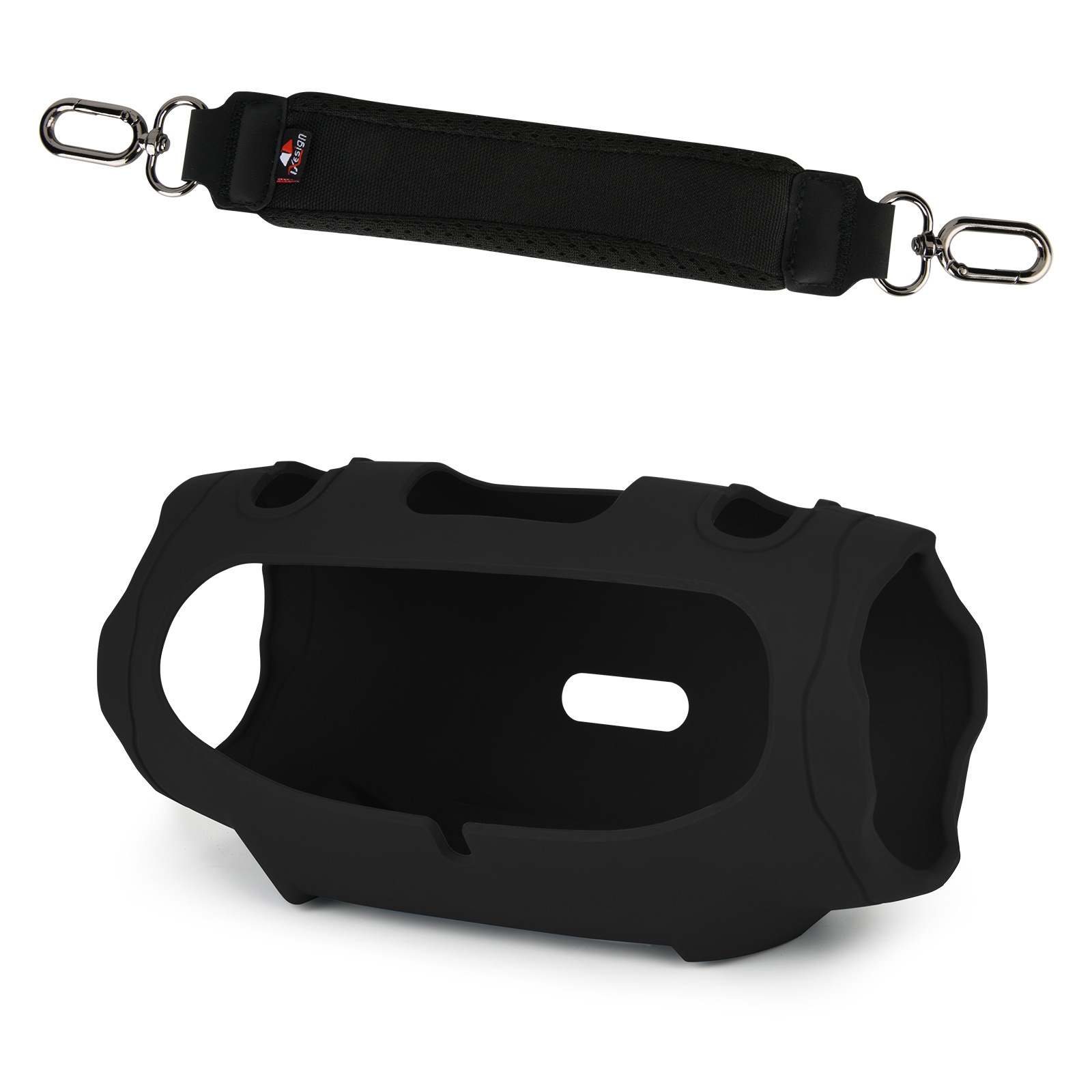 For JBL Xtreme 4 Speaker Silicone Case with Decompression Carrying Strap Portable Protective Shell(Black) - Shopkiz.com