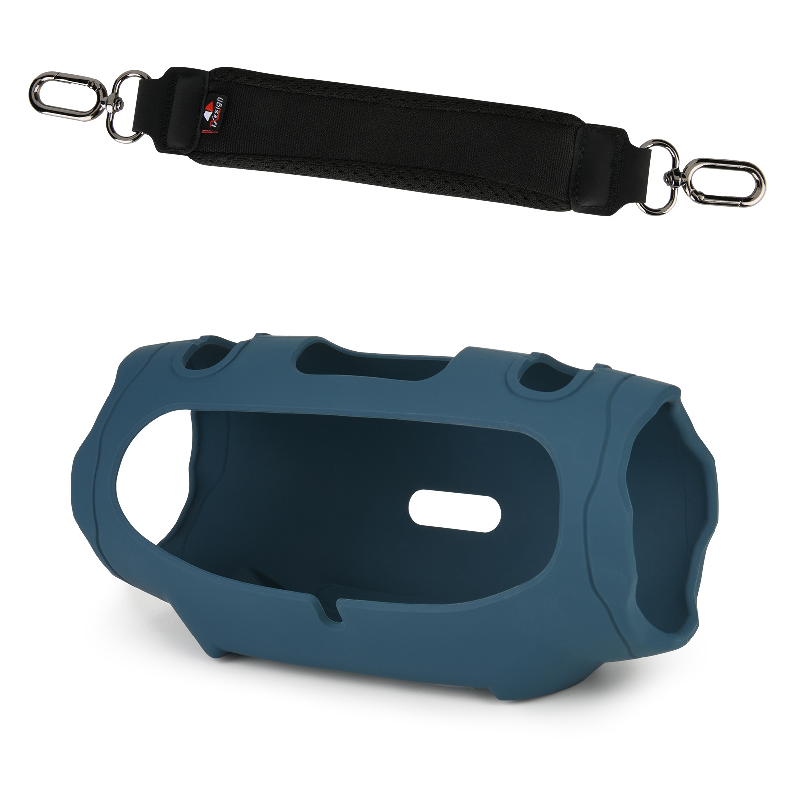 For JBL Xtreme 4 Speaker Silicone Case with Decompression Carrying Strap Portable Protective Shell(Blue) - Shopkiz.com