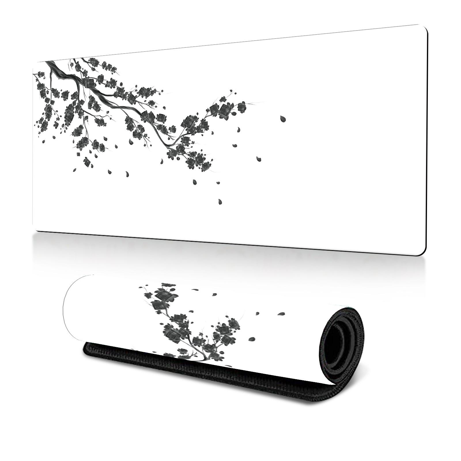 300x600x2mm Ink Painting Cherry Blossom Rubber Non-Slip Mouse Pad Desk Mat(Pattern 20) - Shopkiz.com
