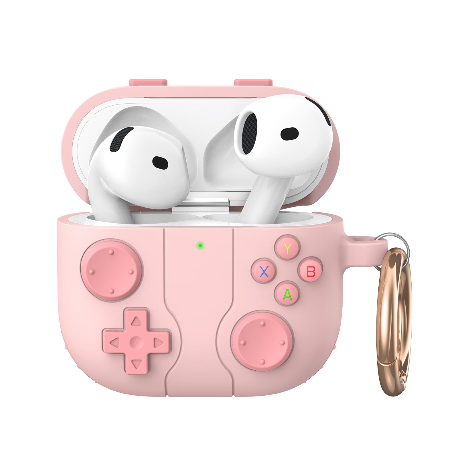 For AirPods 4 AhaStyle WG166 Personalised Game Console Shape Silicone Protective Case(Pink) - Shopkiz.com