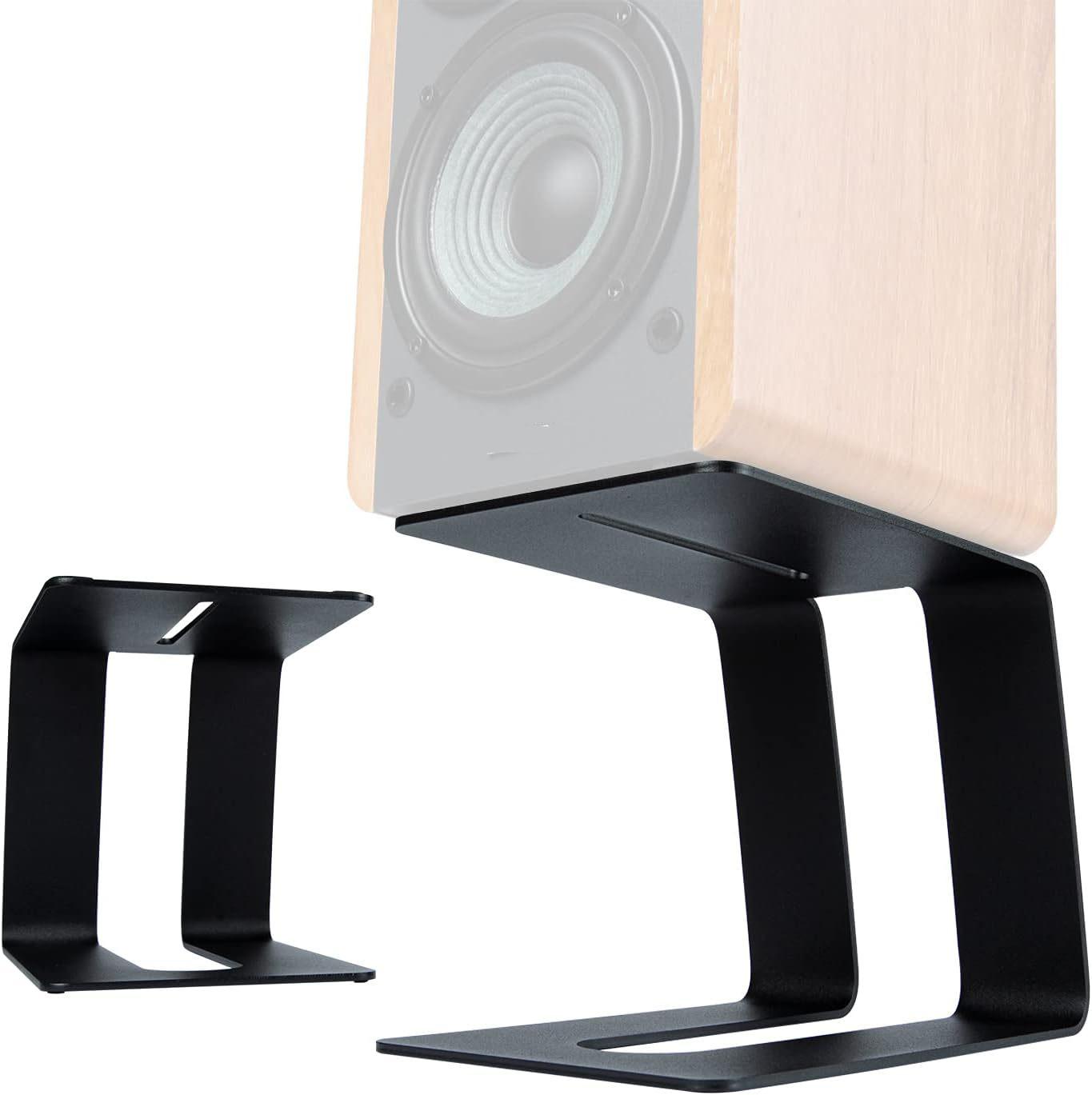 Metal Desktop Speaker Stand Vibration Damping Tilted Studio Monitor Speaker Bracket(Black) - Shopkiz.com