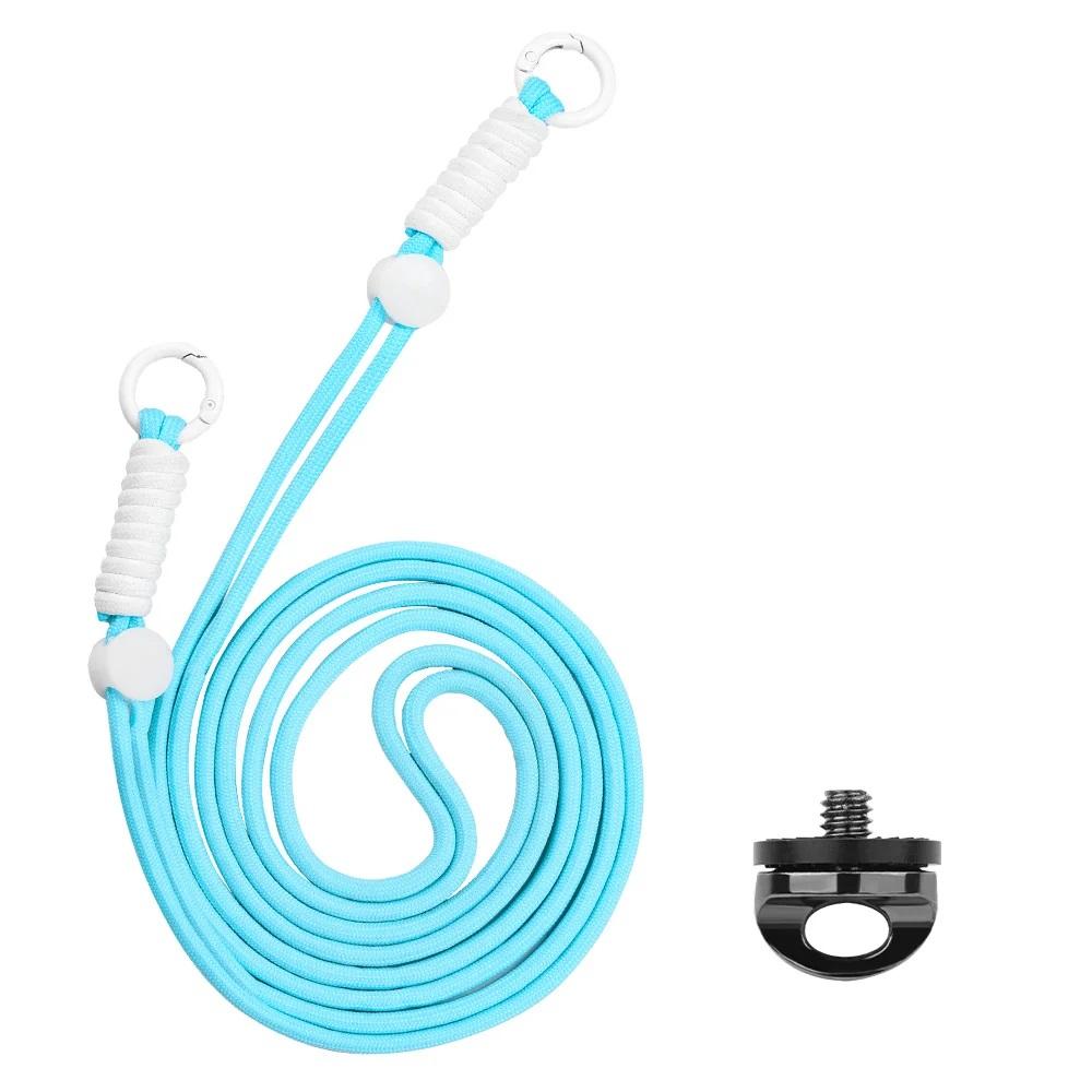 BRDRC Camera Strap Crossbody Lanyard With 1/4 inch Screw Anti-loss Rope Accessory(Light Blue White Knot) - Shopkiz.com