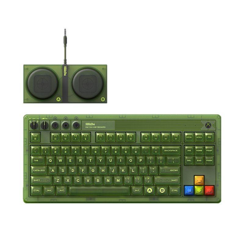 8BitDo Retro87 Mechanical Keyboard Retro RGB Lighting Green Transparent Keyboard With Large Keys - Shopkiz.com