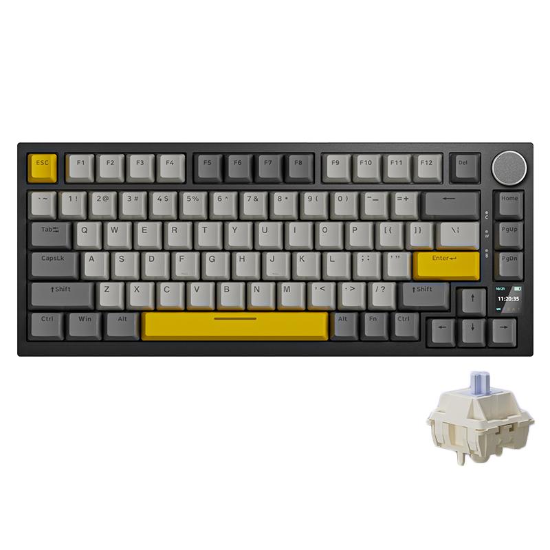 Ajazz AK820 Pro Wireless Bluetooth Tri- mode Custom Hot Swap Gasket Mechanical Gaming Keyboard With TFT Screen, Color: Gift Axis Black - Shopkiz.com