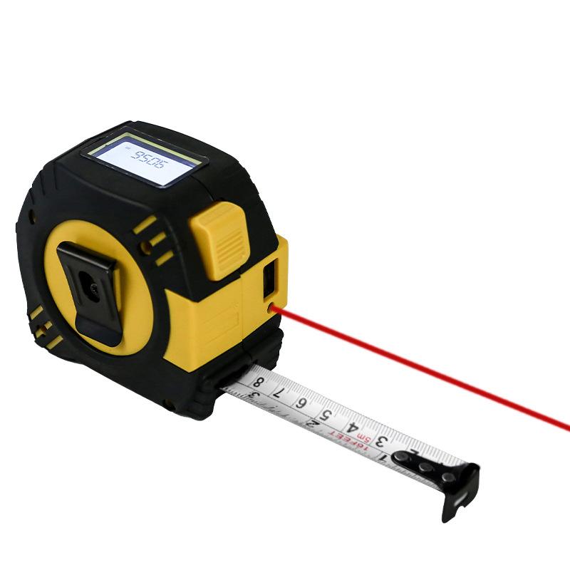 2 in 1 Rechargeable Infrared Laser Rangefinder + 5m Measuring Tape, Specifications: Laser 80m - Shopkiz.com