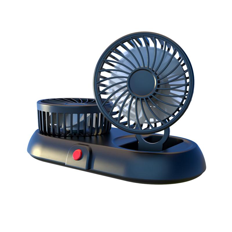 Car Two Head Adjustable Foldable Multifunctional High-Wind Fan(White 5V USB) - Shopkiz.com