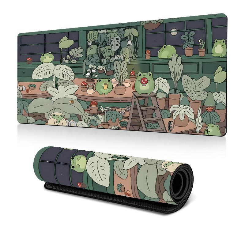 Frog Mouse Pad Cute Green Desk Mat With Non-Slip Rubber Base For Computer Laptop 300x800x2mm(Pattern 1) - Shopkiz.com