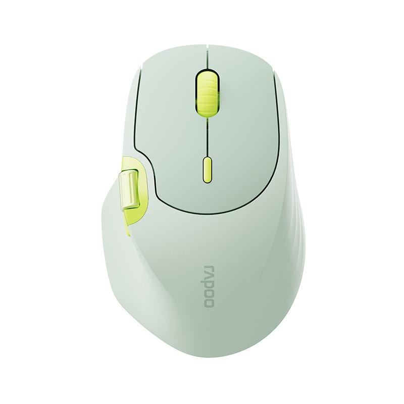 Rapoo MT560 3-Mode Wireless Bluetooth Mouse Ergonomic Desktop Laptop Mouse(Light Green) - Shopkiz.com