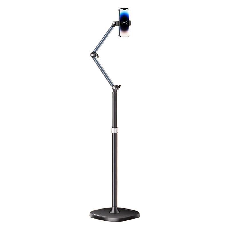 1.7m Mobile Phone Floor Stand Overhead Shooting Holder Retractable Lazy Support Without Remote Control - Shopkiz.com