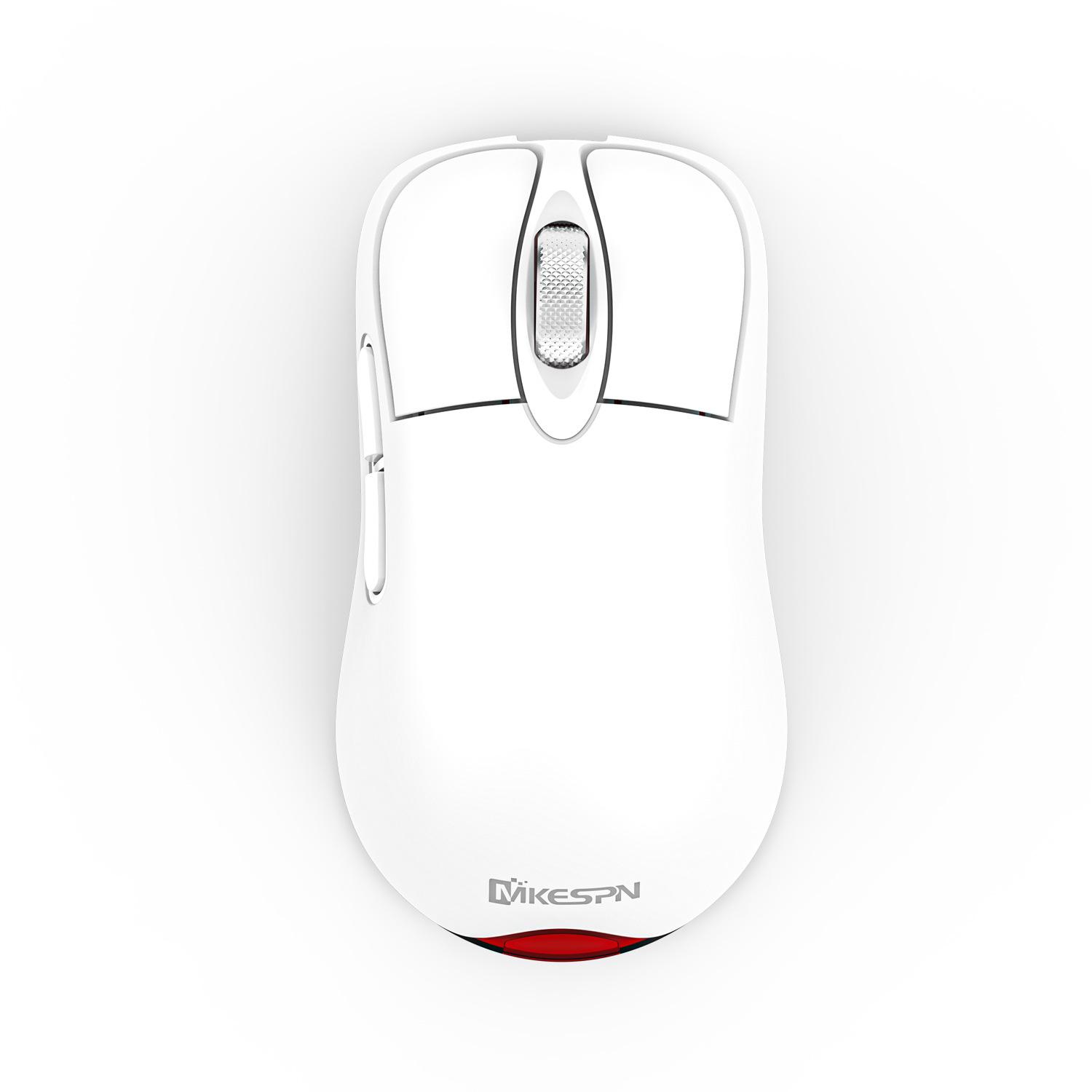 MKESPN Tri-Mode Wireless Gaming Mouse 24000 DPI, 6 RGB Lighting Modes, Rechargeable, Macro Programmable White - Shopkiz.com