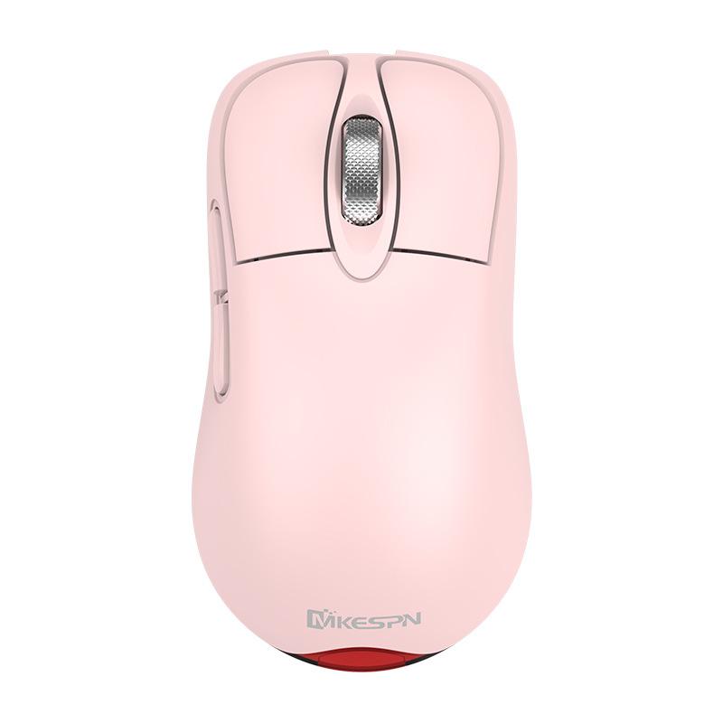 MKESPN Tri-Mode Wireless Gaming Mouse 24000 DPI, 6 RGB Lighting Modes, Rechargeable, Macro Programmable Pink - Shopkiz.com