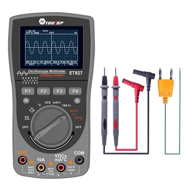 TOOLTOP ET827 Oscilloscope Multimeter 200Msps Sampling Rate 40MHz Oscilloscope + Multimeter 2 In 1 - Shopkiz.com