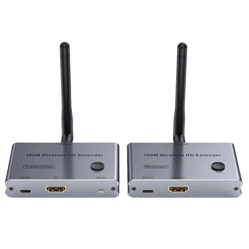 2 In 1 4K 30Hz Wireless HDMI Extender 100m Point To Point HD Video Transmitter, Transmitter+Receiver - Shopkiz.com