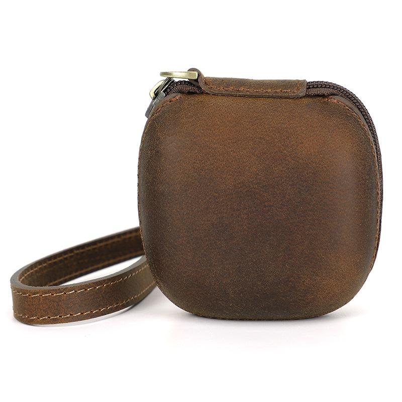 For Beats Fit Pro CONTACTS FAMILY CF1160 Leather With Zipper Wrist Portable Earphone Protective Case(Coffee) - Shopkiz.com
