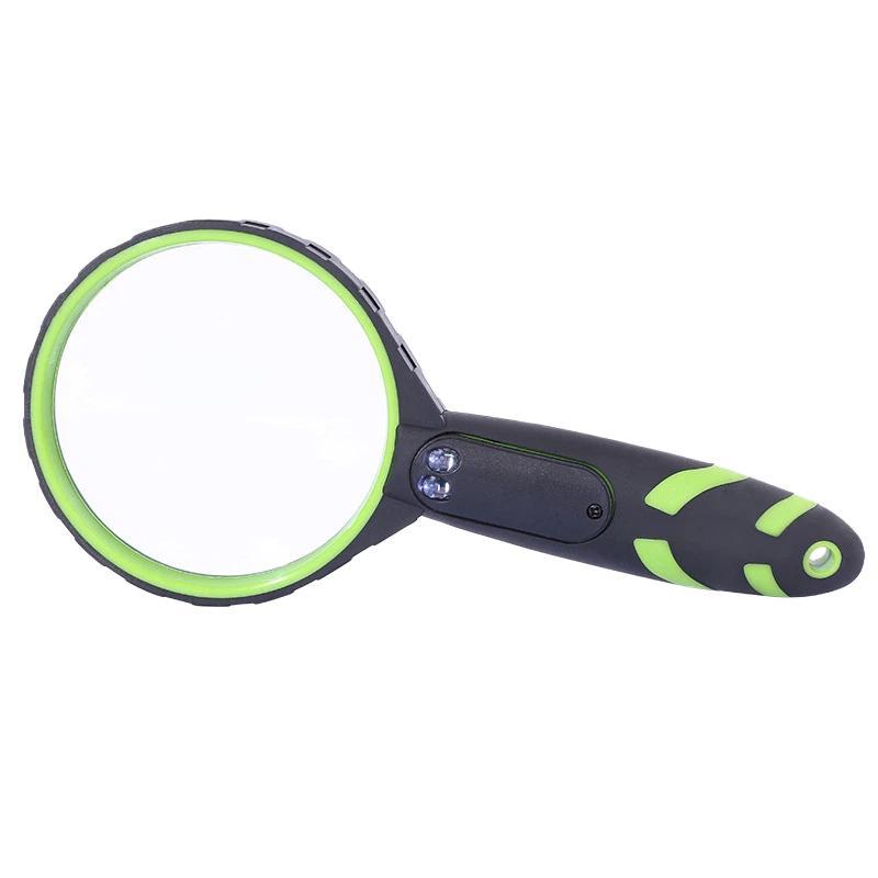 10X 75mm 2LEDs Shockproof Handheld Magnifying Glass For Reading Identification - Shopkiz.com