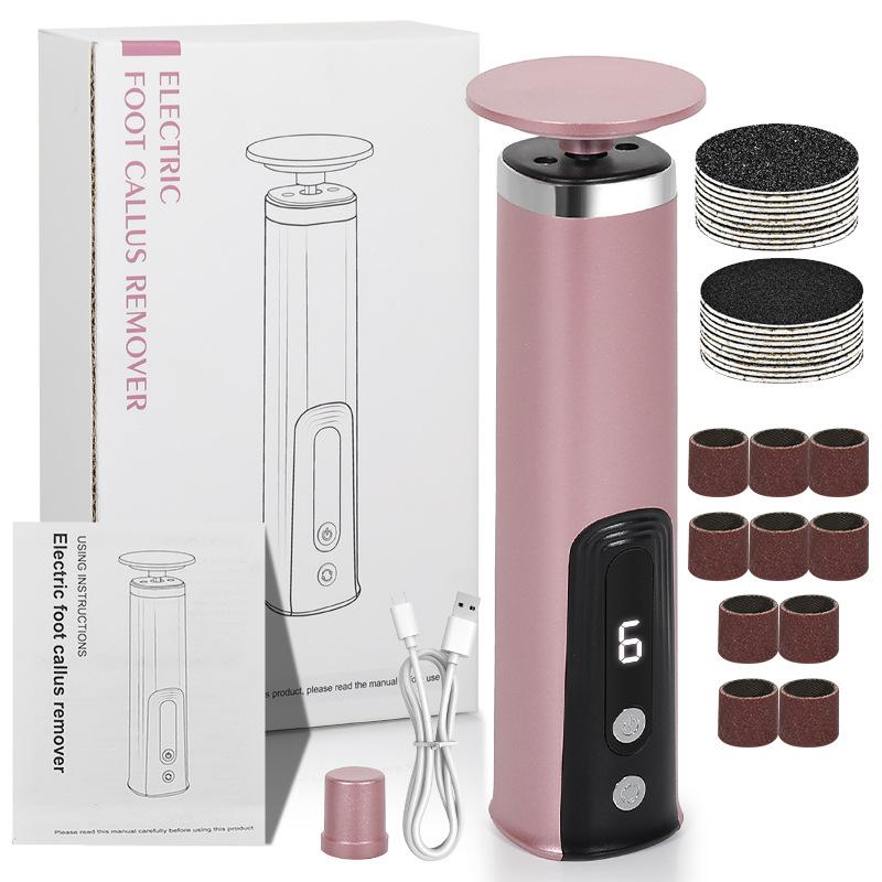 Electric Foot File with Forward/Reverse Rotation 6-Speed Exfoliator for Calluses(Rouge) - Shopkiz.com