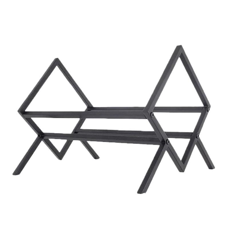 Desktop Iron Bookcase Vinyl Record Magazine Storage Rack(Black) - Shopkiz.com