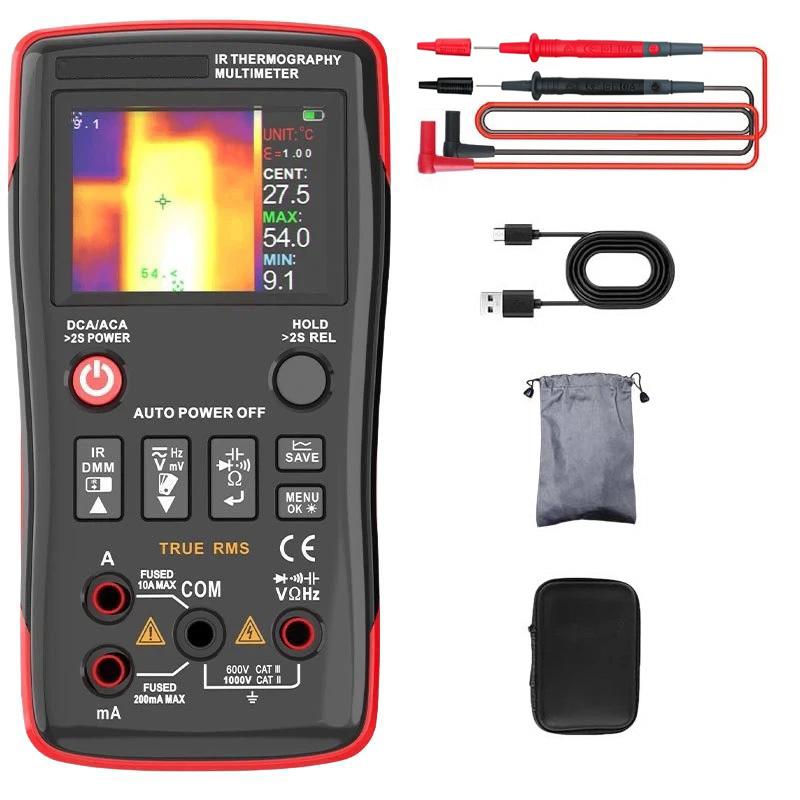 ZT-R01 Handheld HD Infrared Thermal Imaging Multimeter Industrial Power/Floor Heating Thermal Imager, Spec: With Bag - Shopkiz.com