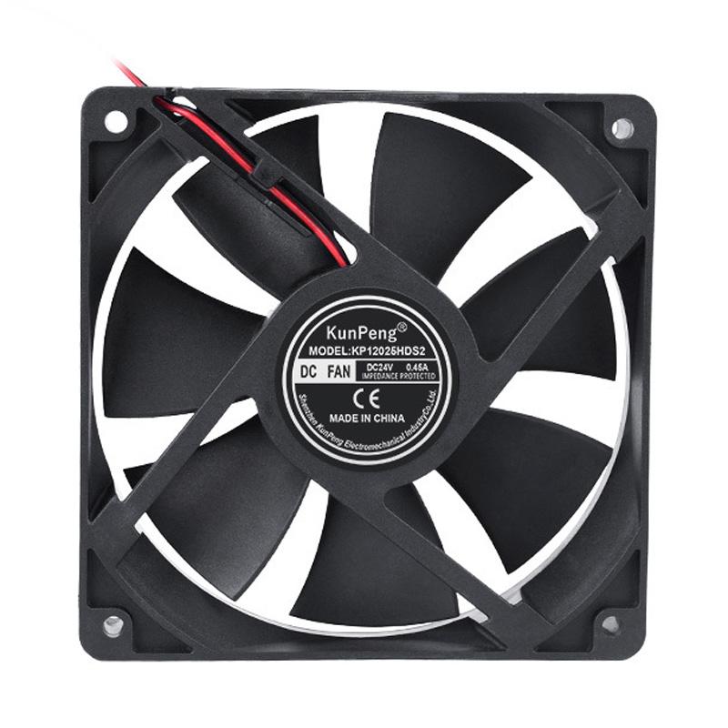 KunPeng DC12025SL12cm Oil-Impregnated Bearing DC Fan Freezer Cooling Fan, Spec: 24V - Shopkiz.com