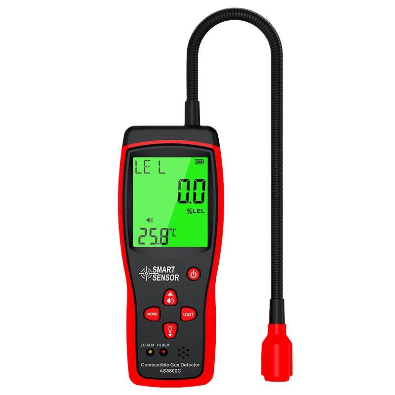 SMART SENSOR AS8800C Portable Digital Display Combustible Gas Detector High-Precision Alarm Gas Leak Detector - Shopkiz.com