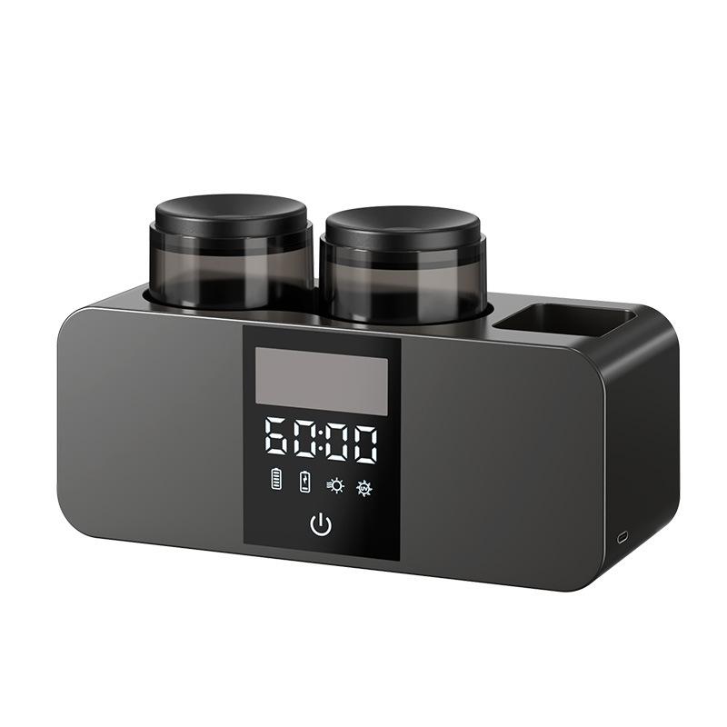 UV Sterilizing Smart Toothbrush Holder With Drying Function Wall-Mounted Mouthwash Cup Set(Black) - Shopkiz.com