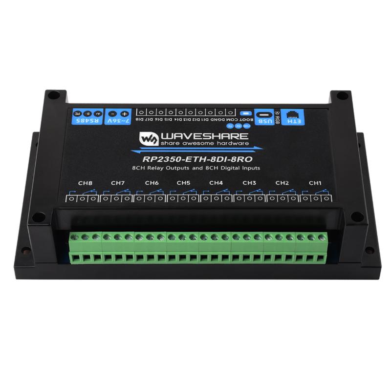 WAVESHARE RP2350 Industrial Control Board 8-Channel Network Relays Based On RP2350 Main Controller, Specification: Standard Network Port - Shopkiz.com
