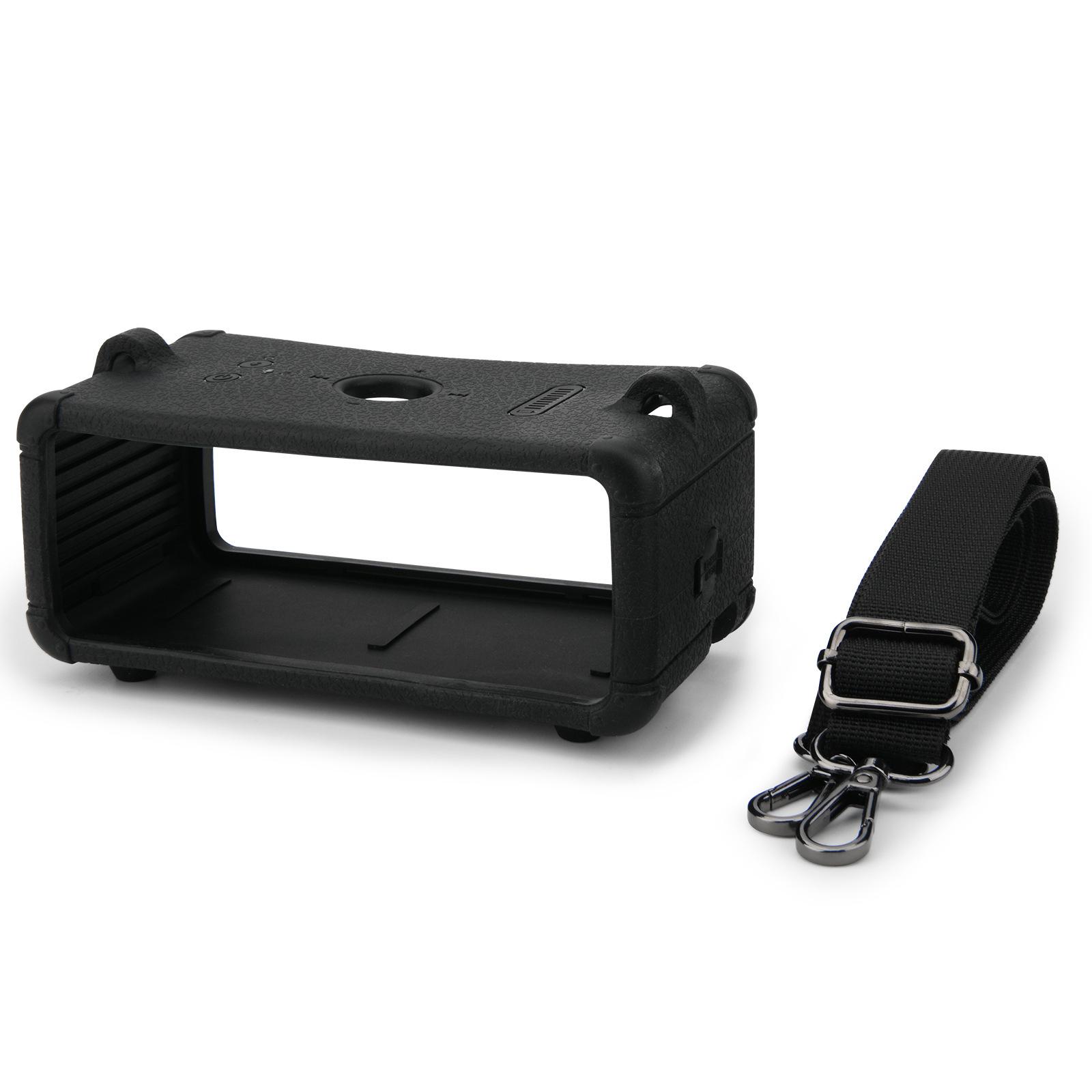 For Marshall Emberton III Case Silicone Protective Cover Portable Replacement Shell with Adjustable Shoulder Strap(Black) - Shopkiz.com