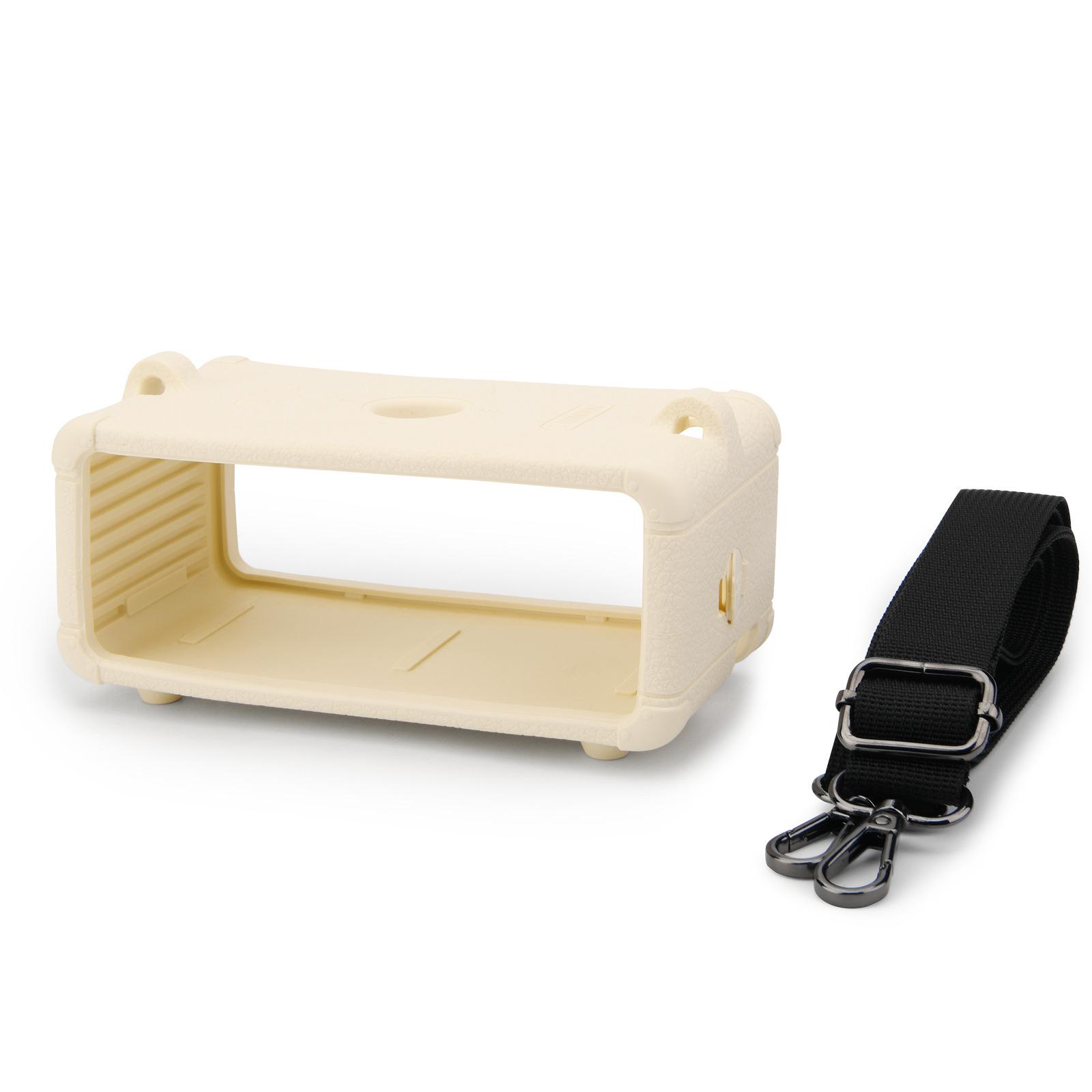 For Marshall Emberton III Case Silicone Protective Cover Portable Replacement Shell with Adjustable Shoulder Strap(Beige) - Shopkiz.com