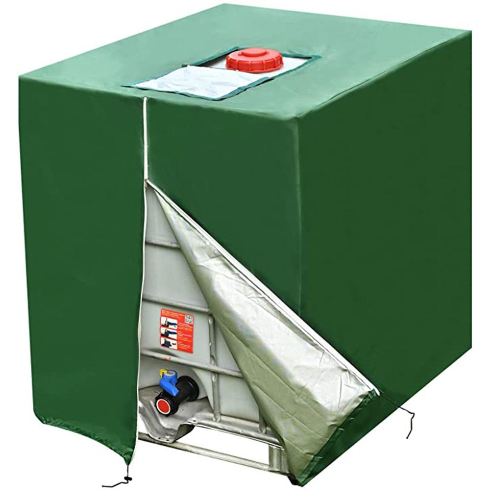 210D Oxford Fabric IBC Tote Cover for 1000L Tank Waterproof, Dustproof & Thermal Insulation Cover with Zipper and Buckles(Green) - Shopkiz.com