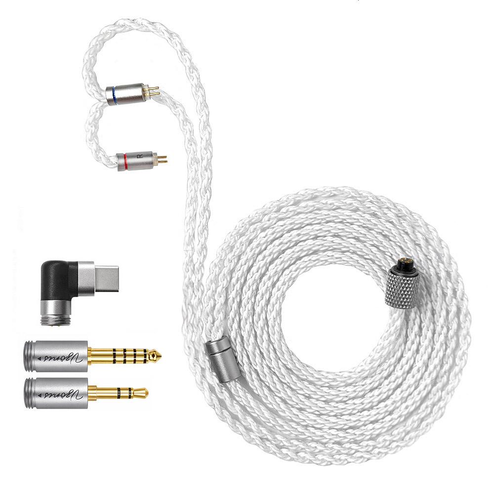3.5mm+4.4mm+Type-C Upgraded Dual-Pin Headphone Cable With Single-Crystal Copper, Length: 1.2m - Shopkiz.com