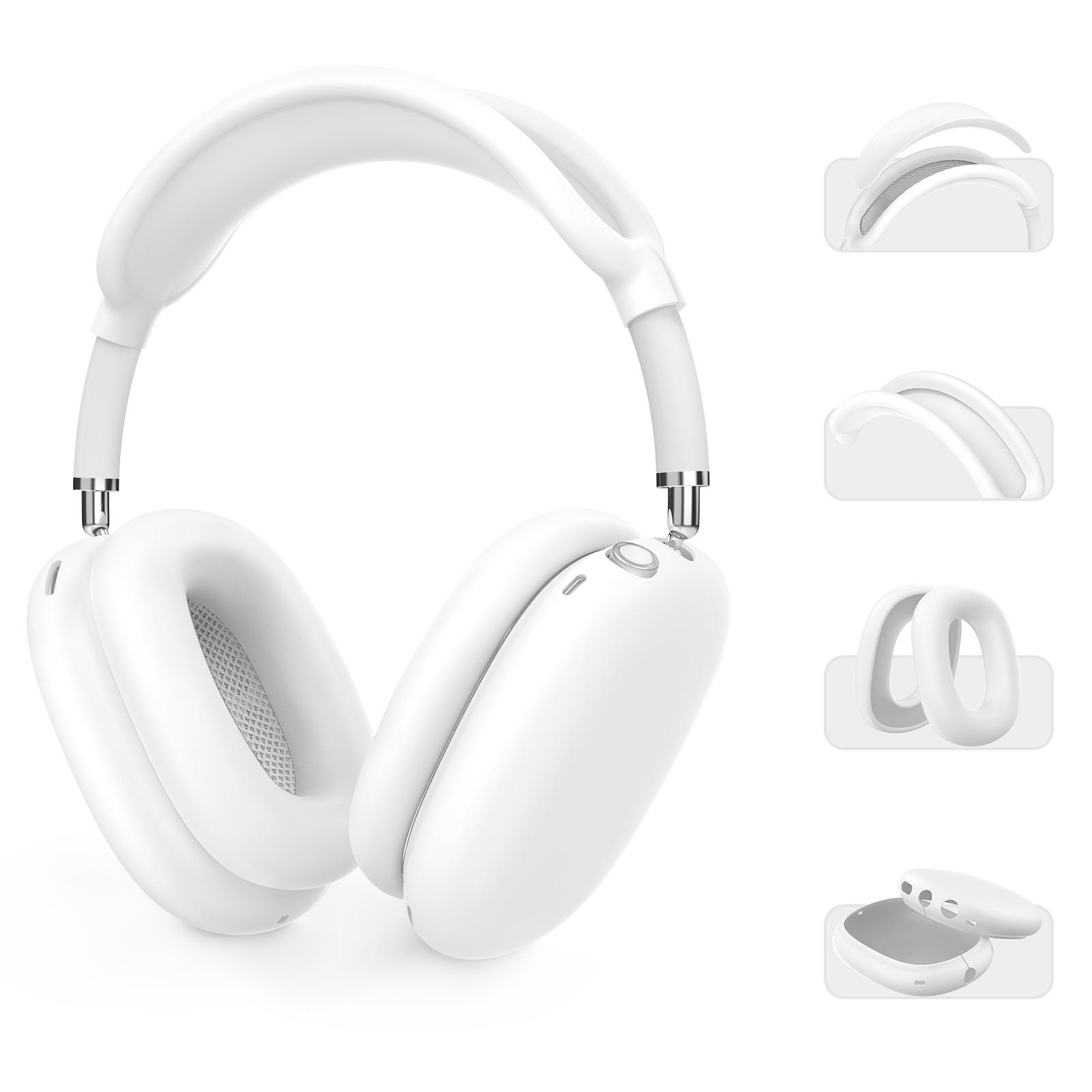 For AirPods Max 2 / Max AhaStyle WG135 4-Piece Set Head-Mounted Silicone Protective Cover(White) - Shopkiz.com