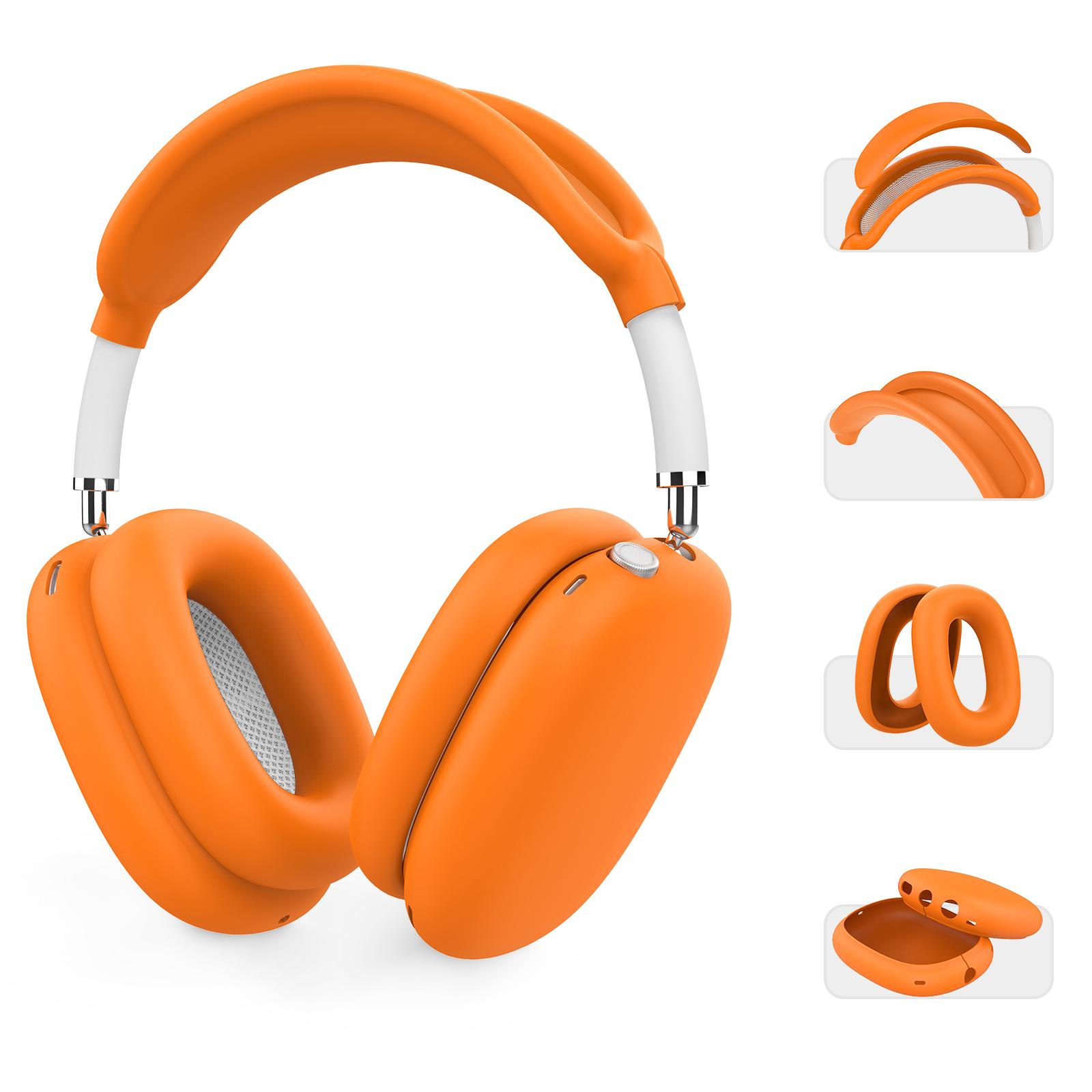 For AirPods Max 2 / Max AhaStyle WG135 4-Piece Set Head-Mounted Silicone Protective Cover(Orange) - Shopkiz.com