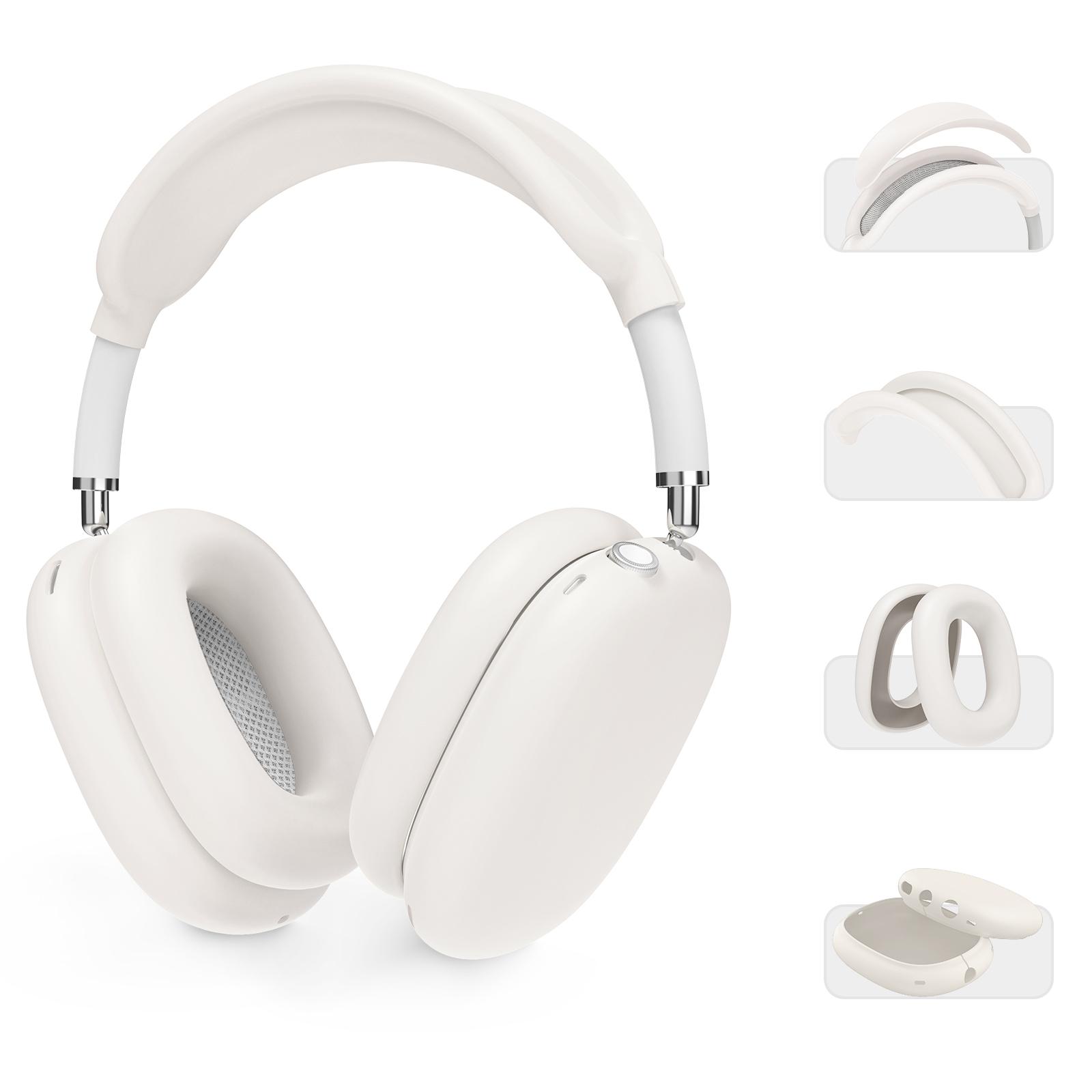 For AirPods Max 2 / Max AhaStyle WG135 4-Piece Set Head-Mounted Silicone Protective Cover(Beige) - Shopkiz.com