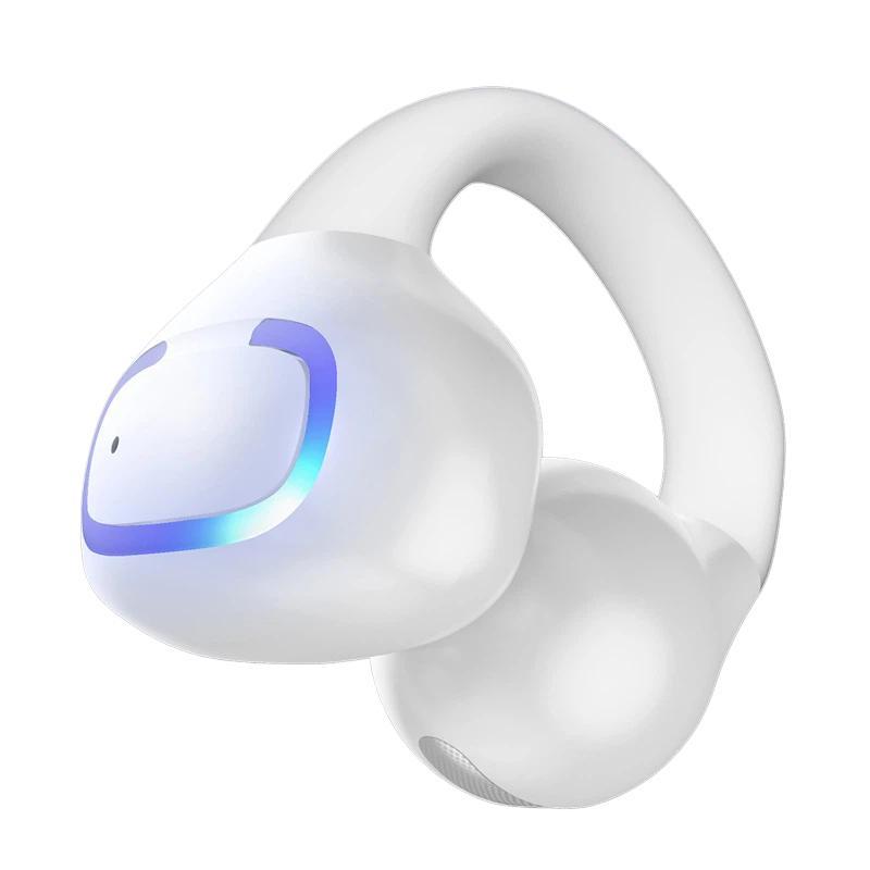 GD30 Single Ear Earring Style Bluetooth Earphone IPX3 Waterproof Clear Noise Reduction Earphone(White) - Shopkiz.com