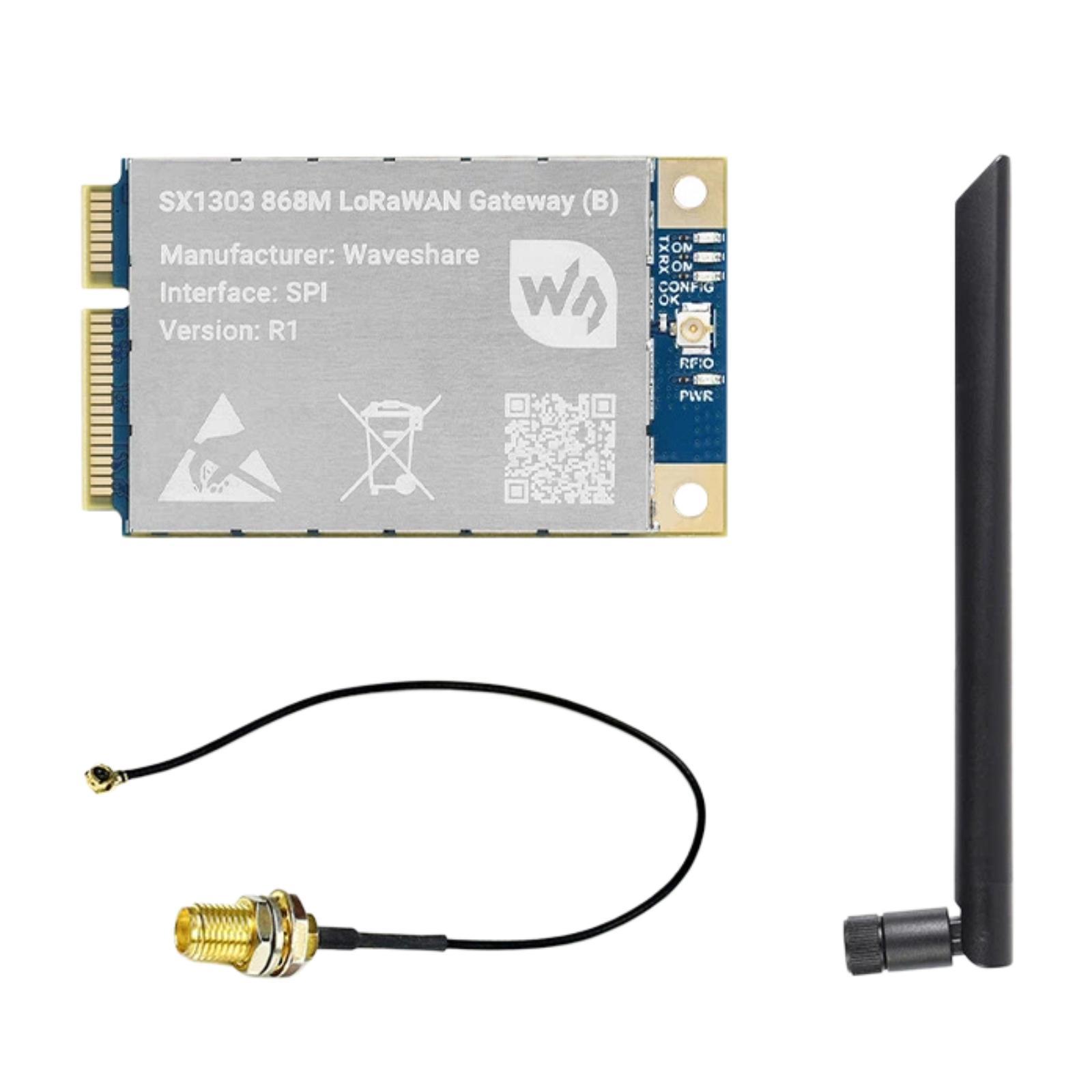 Waveshare For Raspberry Pi LoRaWAN Gateway Module Standard Mini-PCIe Socket(SX1303 868M) - Shopkiz.com