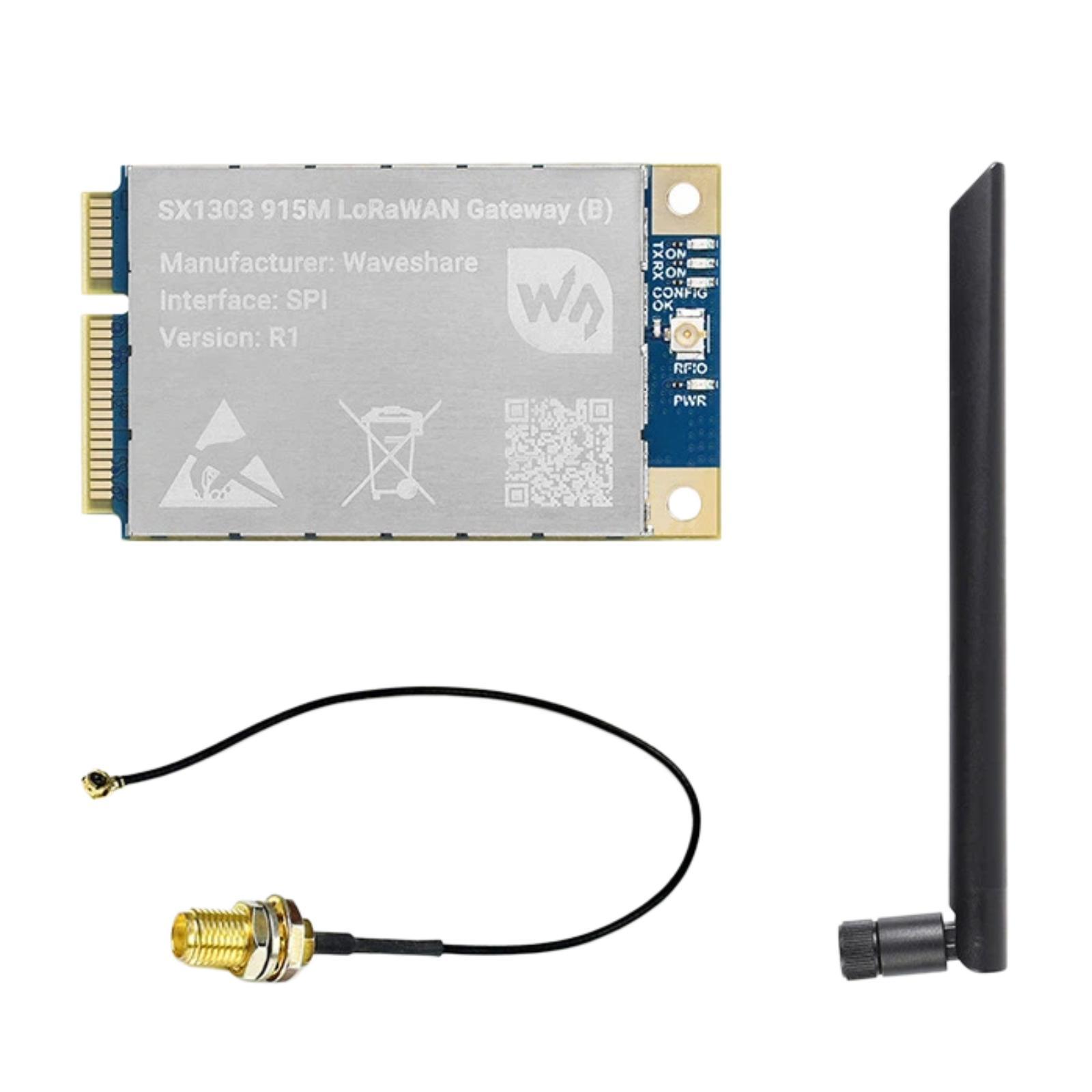 Waveshare For Raspberry Pi LoRaWAN Gateway Module Standard Mini-PCIe Socket(SX1303 915M) - Shopkiz.com