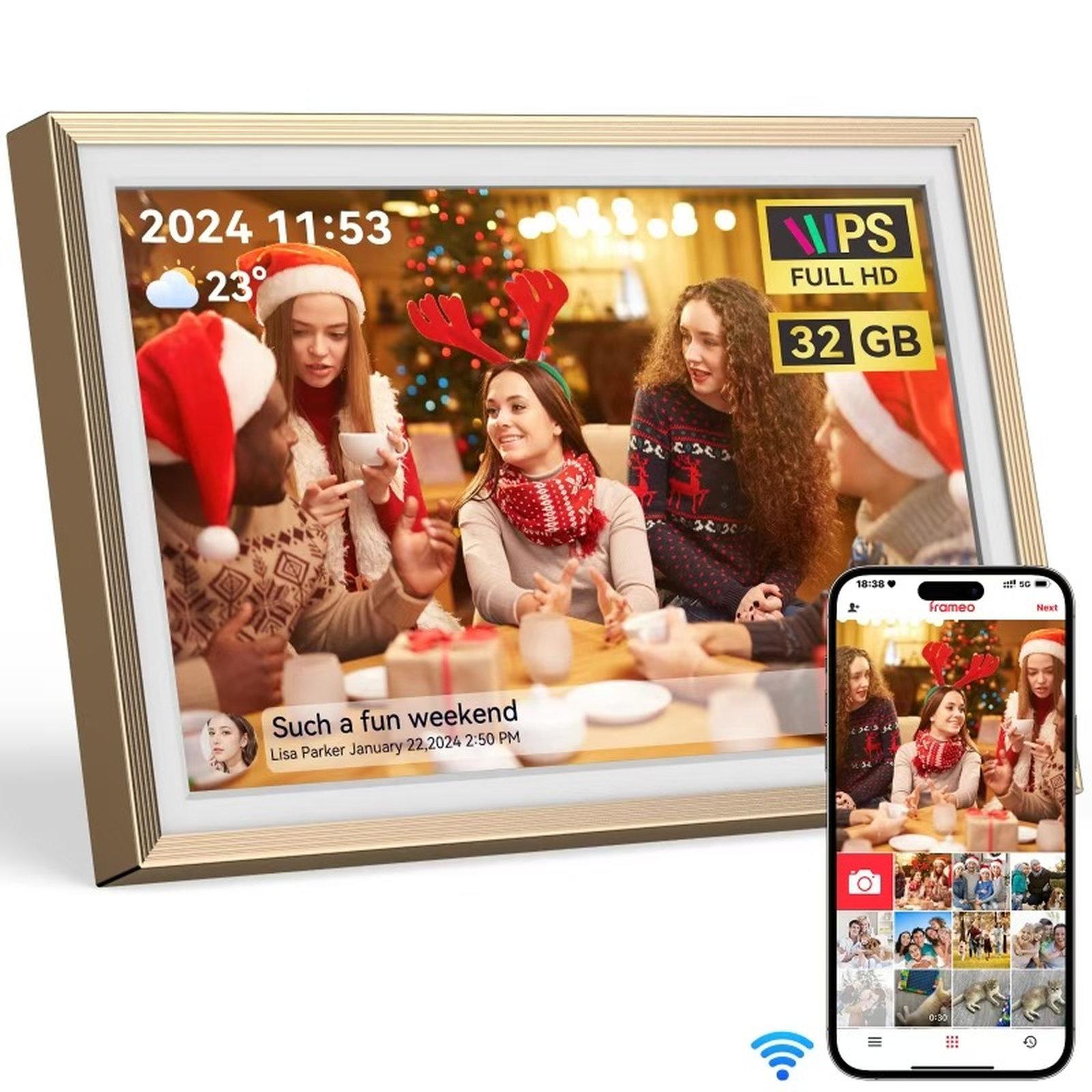 10.1 Inch Uhale Smart Cloud Photo Frame WiFi Mobile Photo Transfer Touchscreen Digital Signage AU Plug(Gold 32GB) - Shopkiz.com
