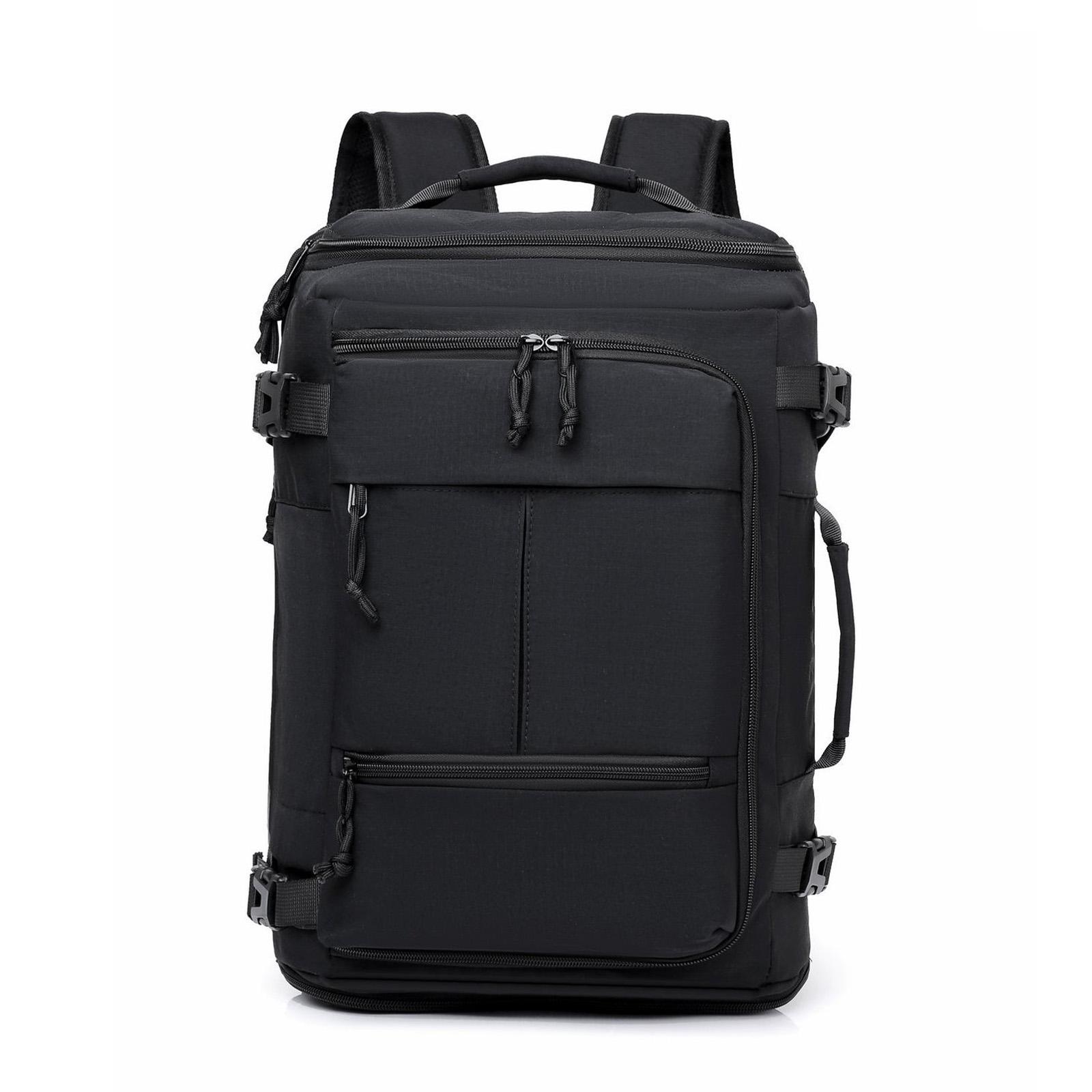 Expandable Travel Backpack Flight Approved Carry On Gym Backpack with Shoe Compartment USB Port(Black) - Shopkiz.com