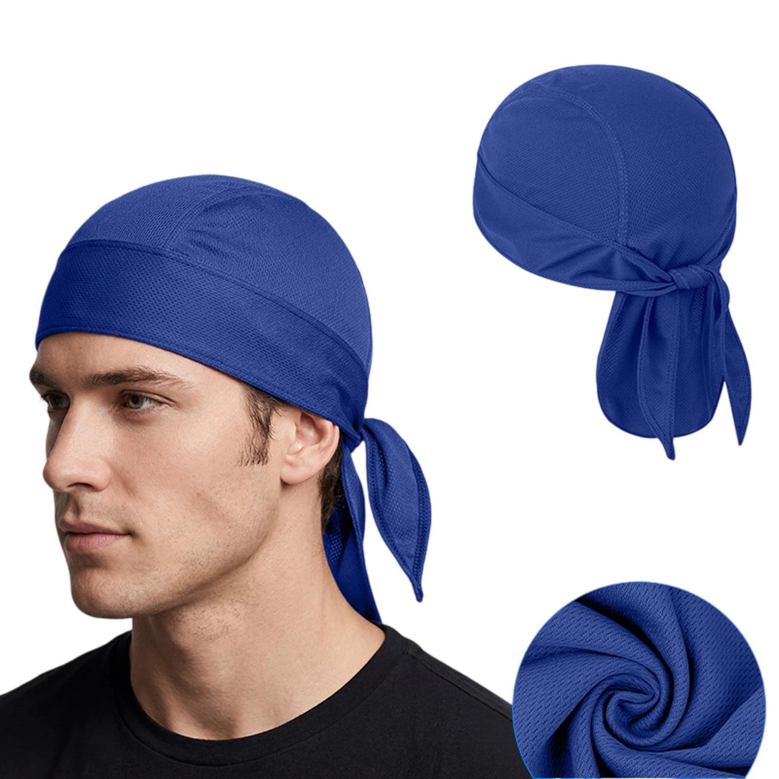 Outdoor Quick-Dry Mesh Pirate Hat Summer Sun Shade Motorcycle Sports Headscarf(Blue)