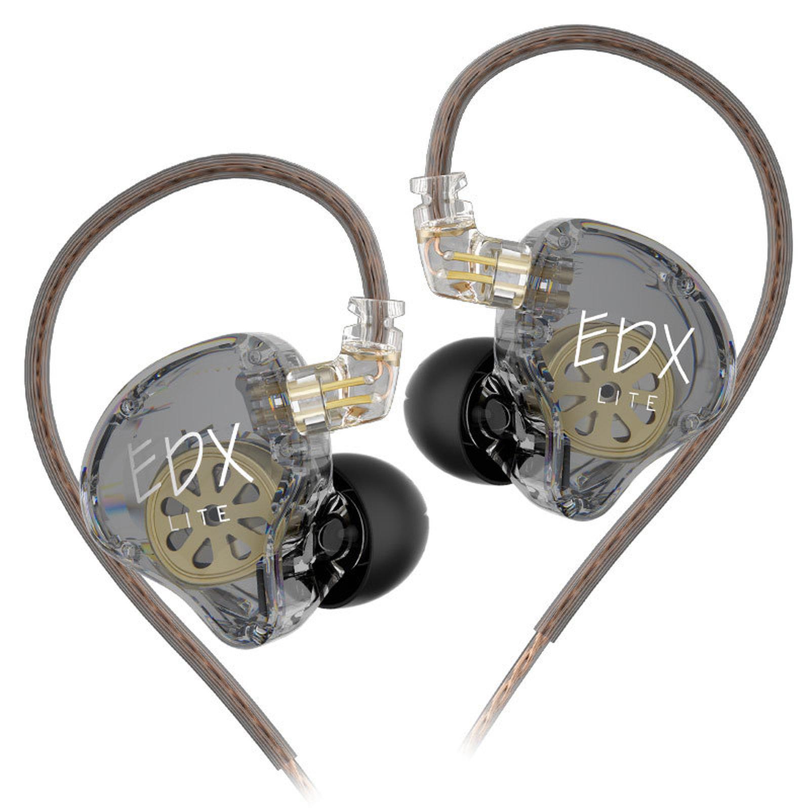 KZ-EDX Lite Internal-Magnet Dynamic Driver 1.2m Wired Earphones Deep Bass Detachable Cable Music Gaming Earbuds, Color: Translucent Gray Standard -