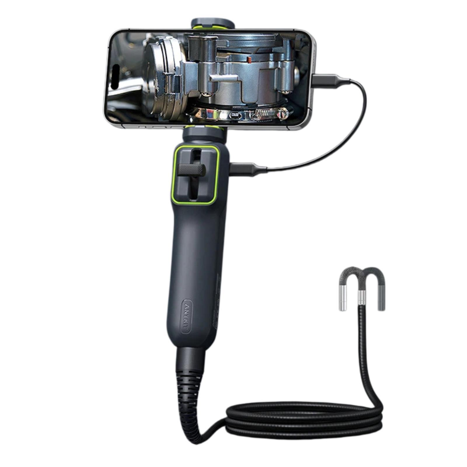 ANYKIT AD100 360-Degree Rotatable Industrial Endoscope IP67 Waterproof HD Auto Repair Borescope, Spec: 5.5mm Single Lens/1.2m - Shopkiz.com