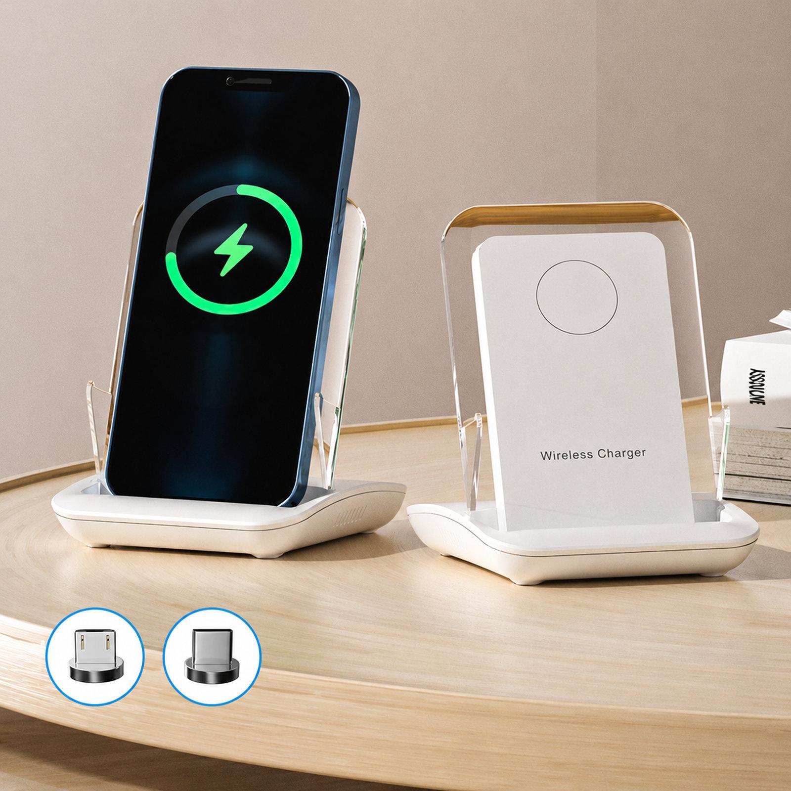 Magnetic Charging Stand With Passive Sound Amplifier Desktop Phone Holder(White) - Shopkiz.com