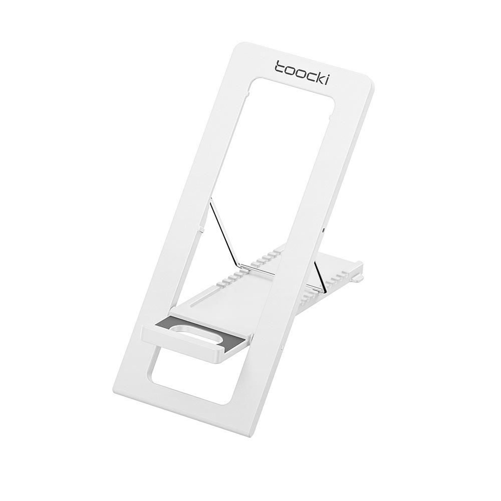 Toocki Foldable Phone Stand for Desk 4mm Ultra-Thin Portable Cell Phone Holder Multi-Angle Travel Pocket Dock(White) - Shopkiz.com