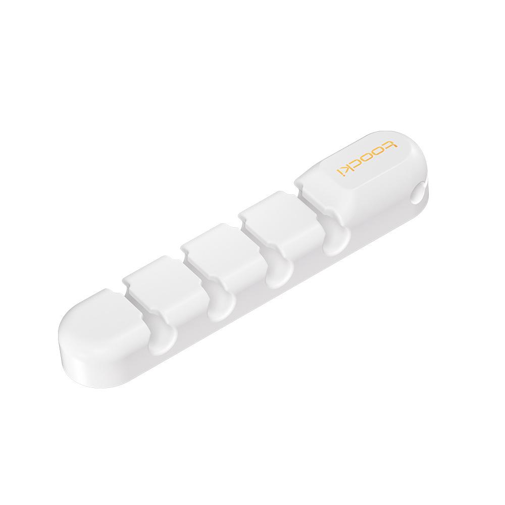 Toocki Silicone Cable Organizer Self-Adhesive Desktop Cord Holder Clips Desk Wire Management, Spec: 5-slot White - Shopkiz.com